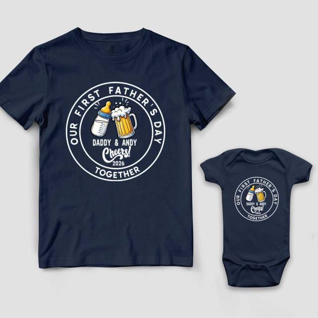 Personalized Our First Father's Day Dad&Me Matching Shirts