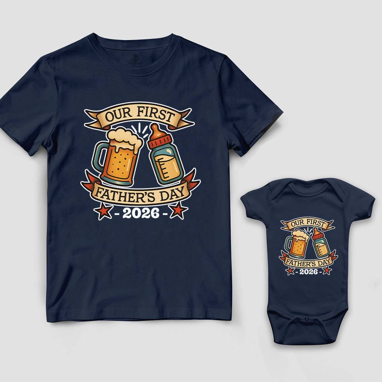 First Father's Day Dad&Me Matching T-Shirts