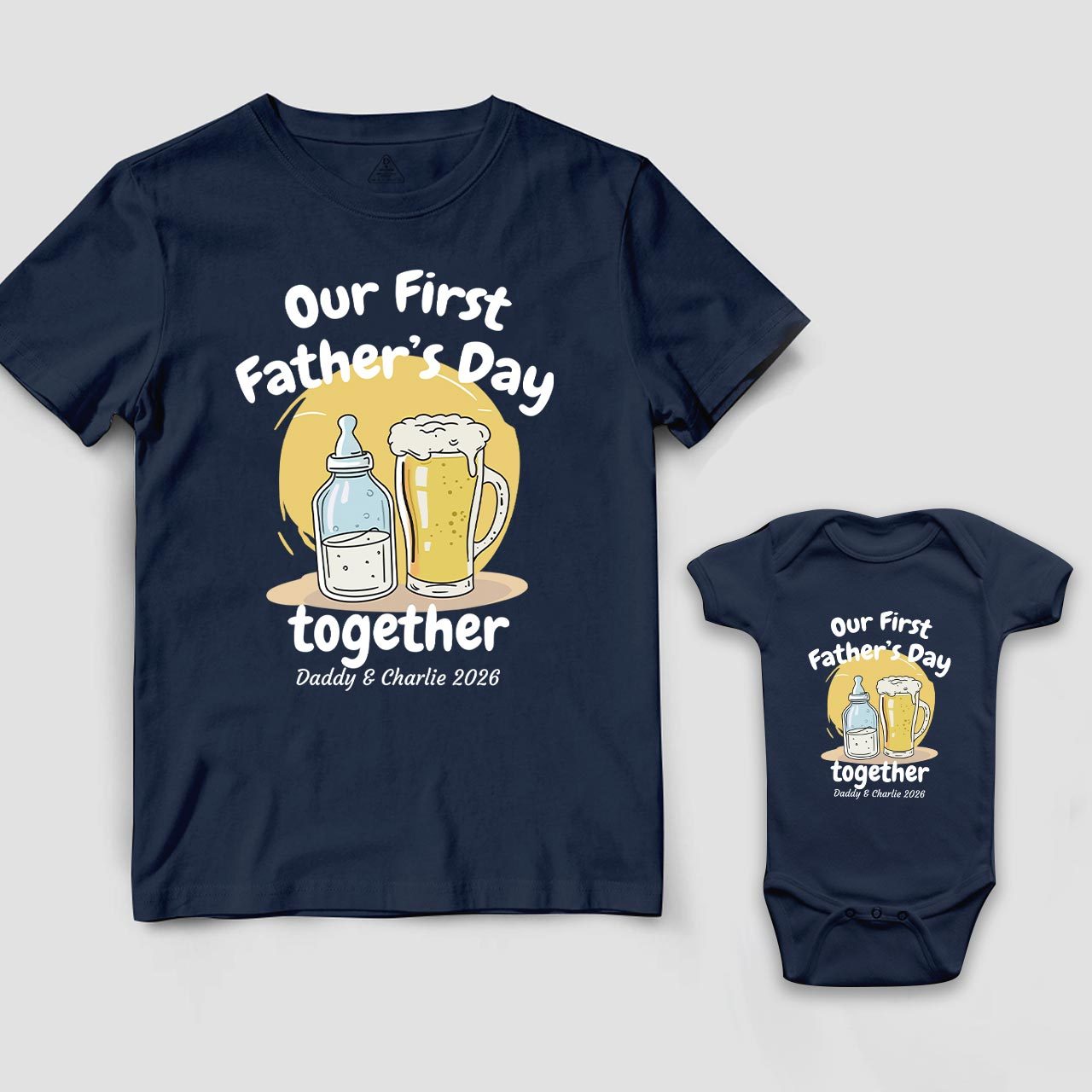 Personalized First Father's Day Dad&Me Matching Shirts