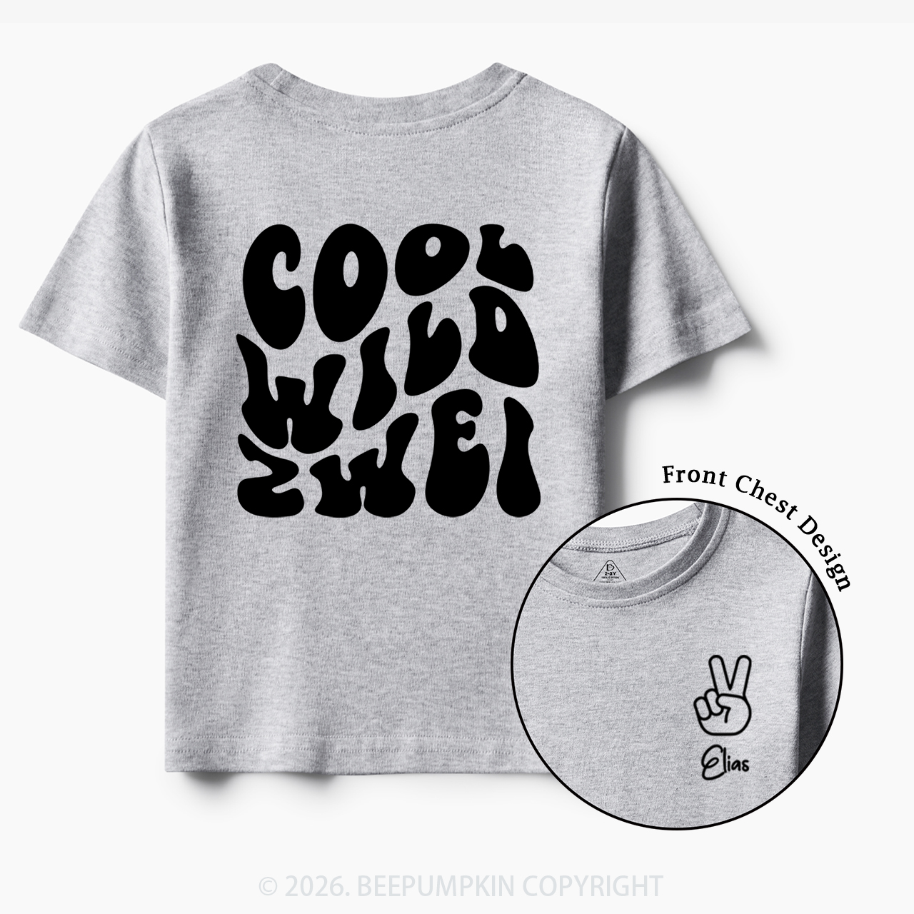 Personalized Birthday Cool Wild Zwei Toddler&Kid's Tees