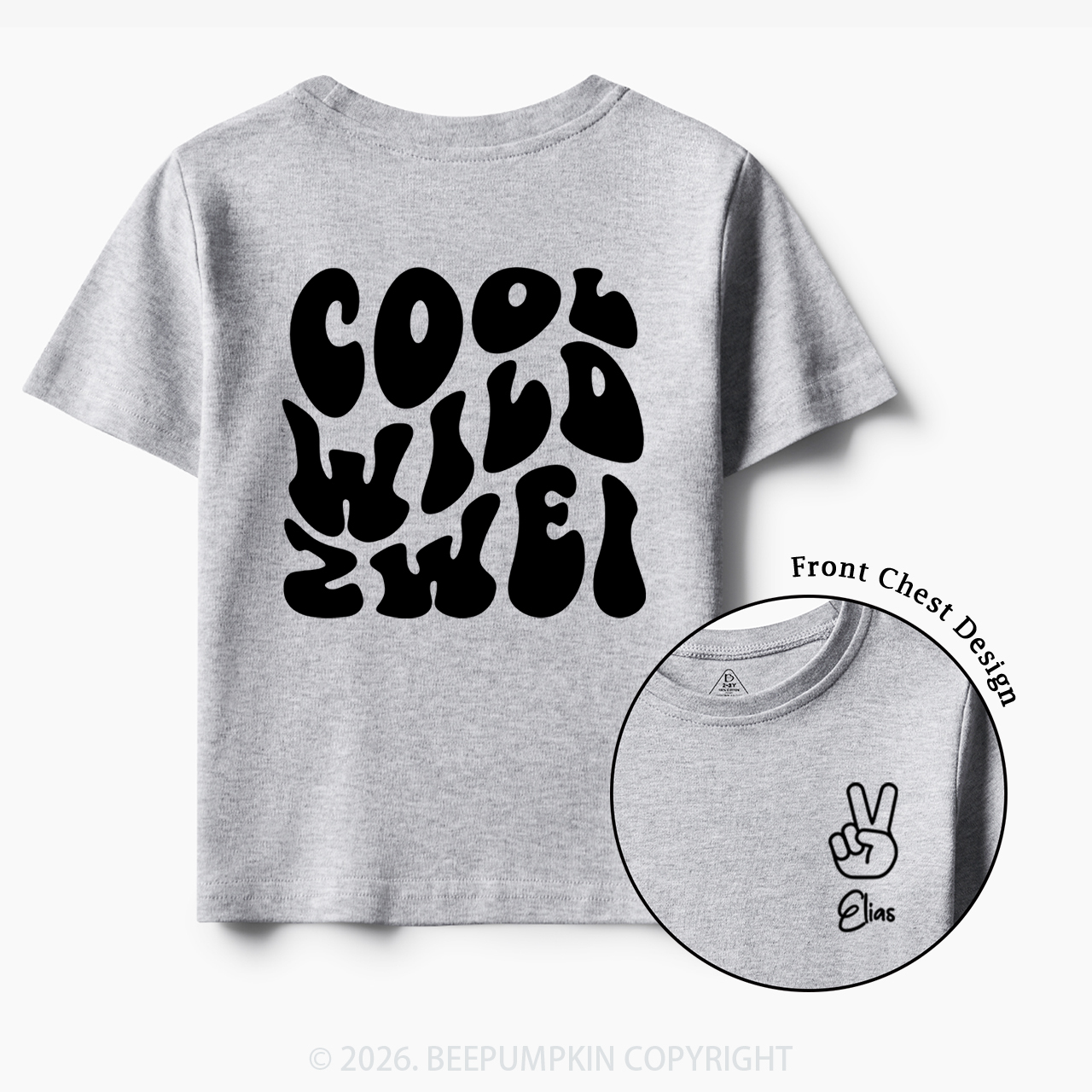 Personalized Birthday Cool Wild Zwei Toddler&Kid's Tees