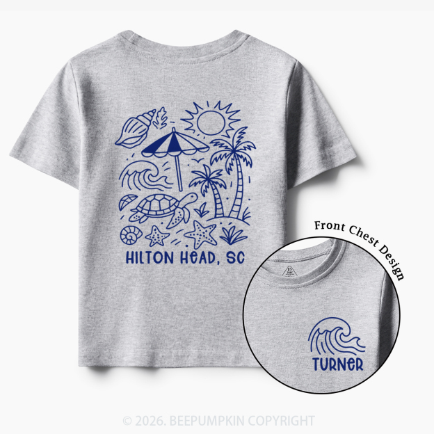 Personalized Name Summer Beach Toddler&Kid's Tees