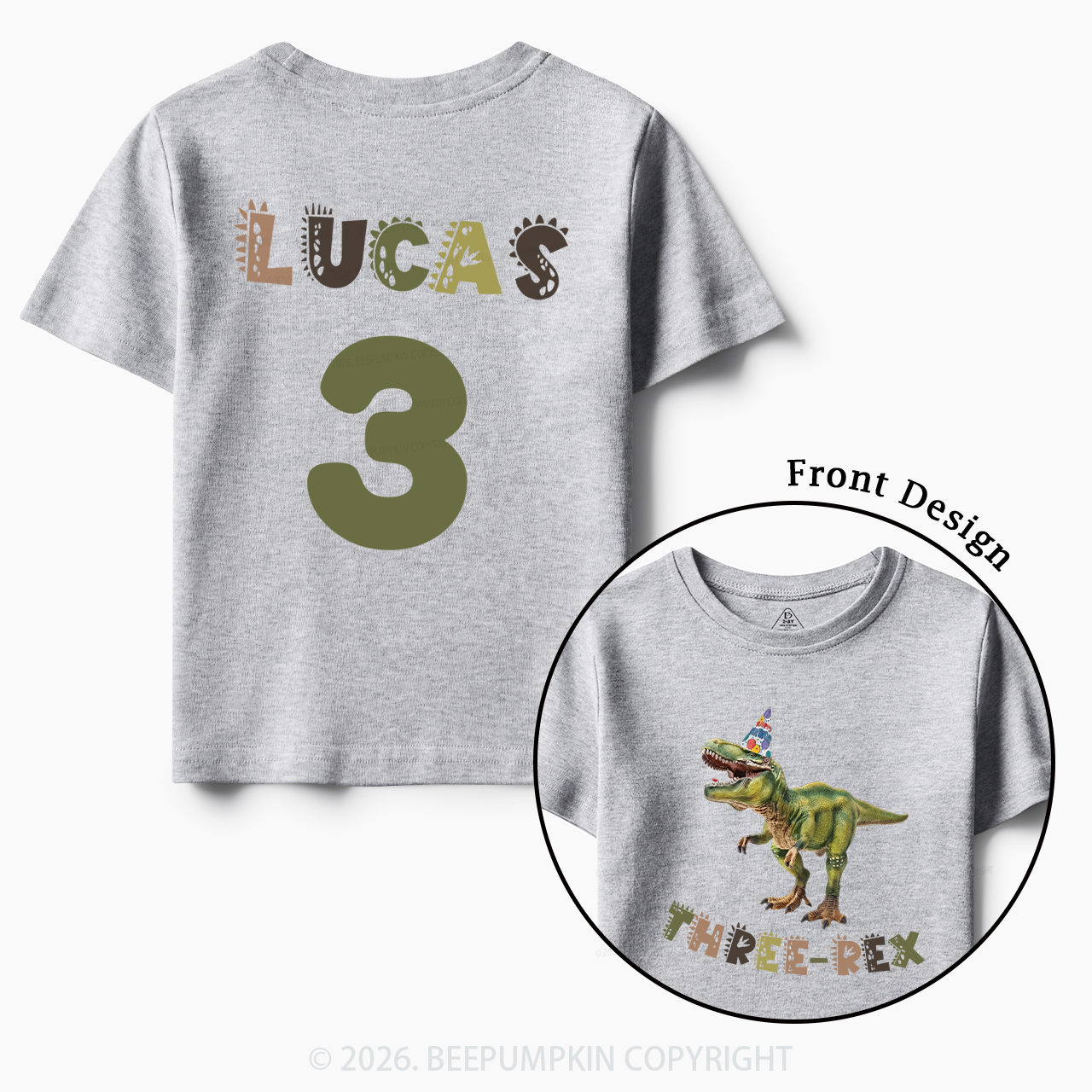 Personalized Dinosaur Birthday Party Toddler&Kid's Tees