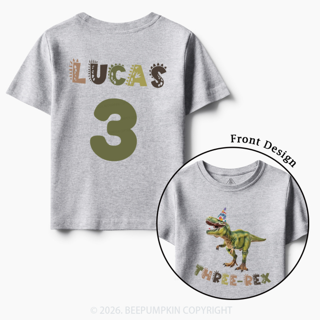 Personalized Dinosaur Birthday Party Toddler&Kid's Tees