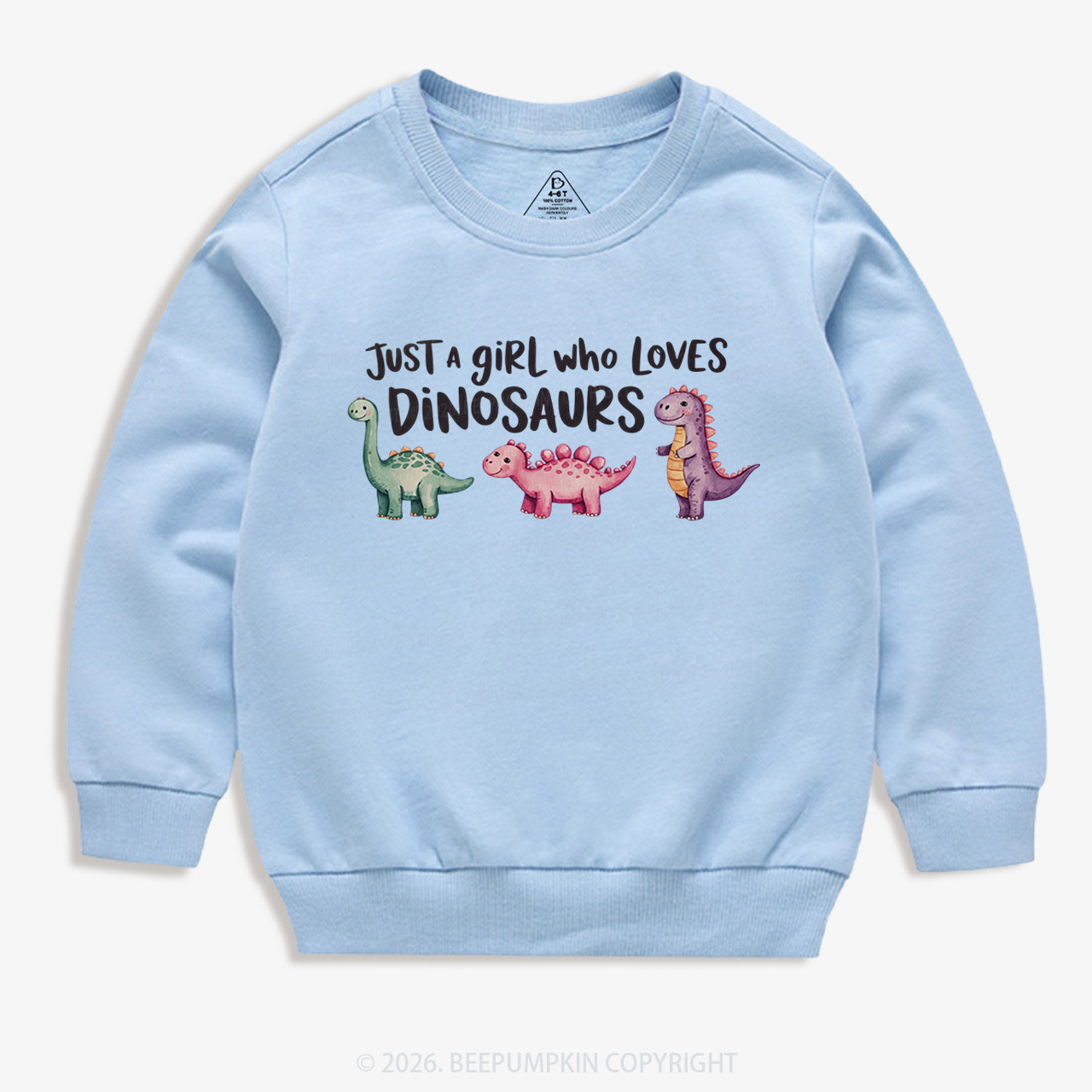 Just A Girl Who Loves Dinosaurs Kid's Sweatshirt
