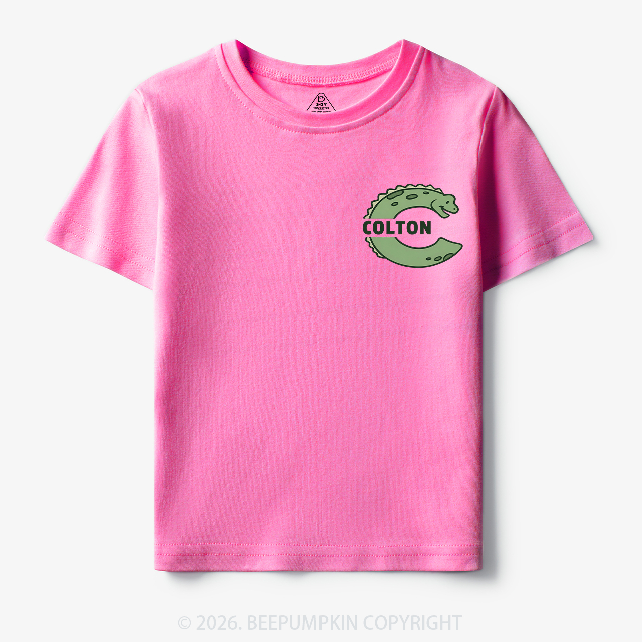 Personalized Cute Dinosaur Initial With Name Toddler&Kid's Tees