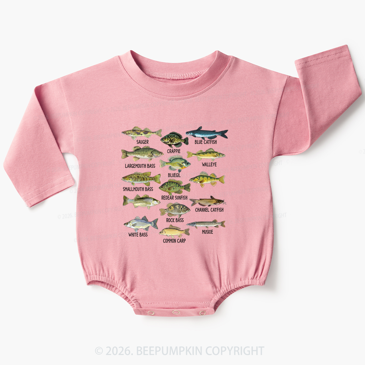 North American Fish Baby Bubble Romper