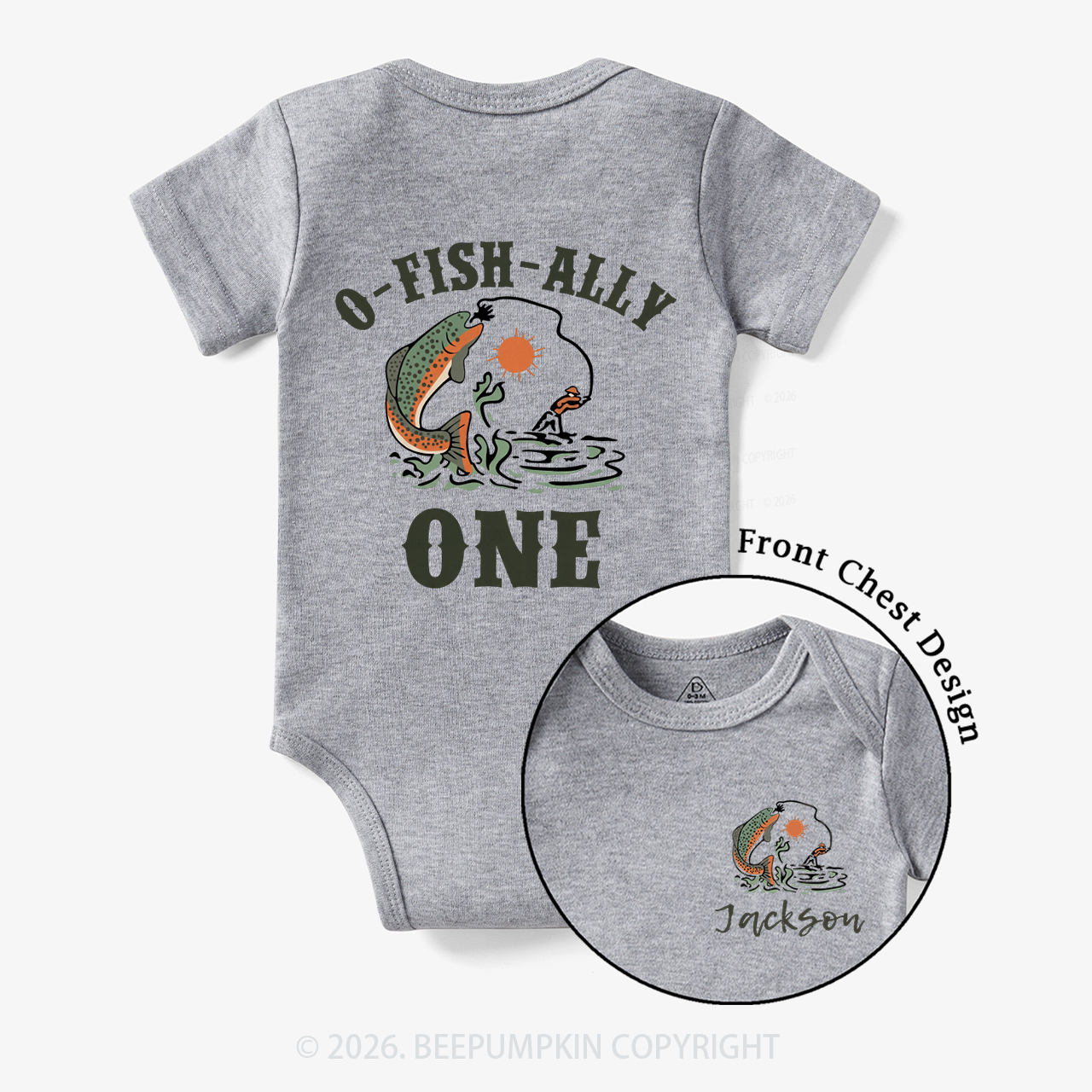 Personalized O-Fish-Ally One Birthday Party Bodysuit