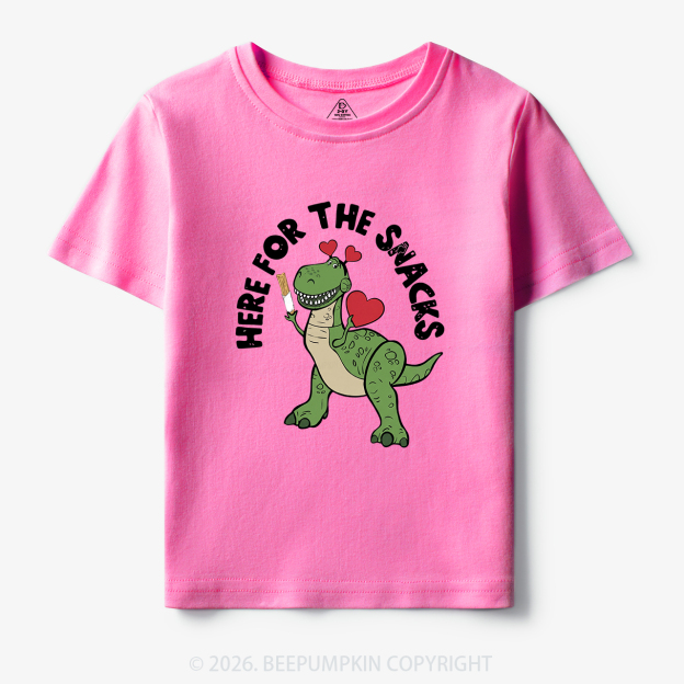Here For The Snacks Funny Dinosaur Toddler&Kid's Tees