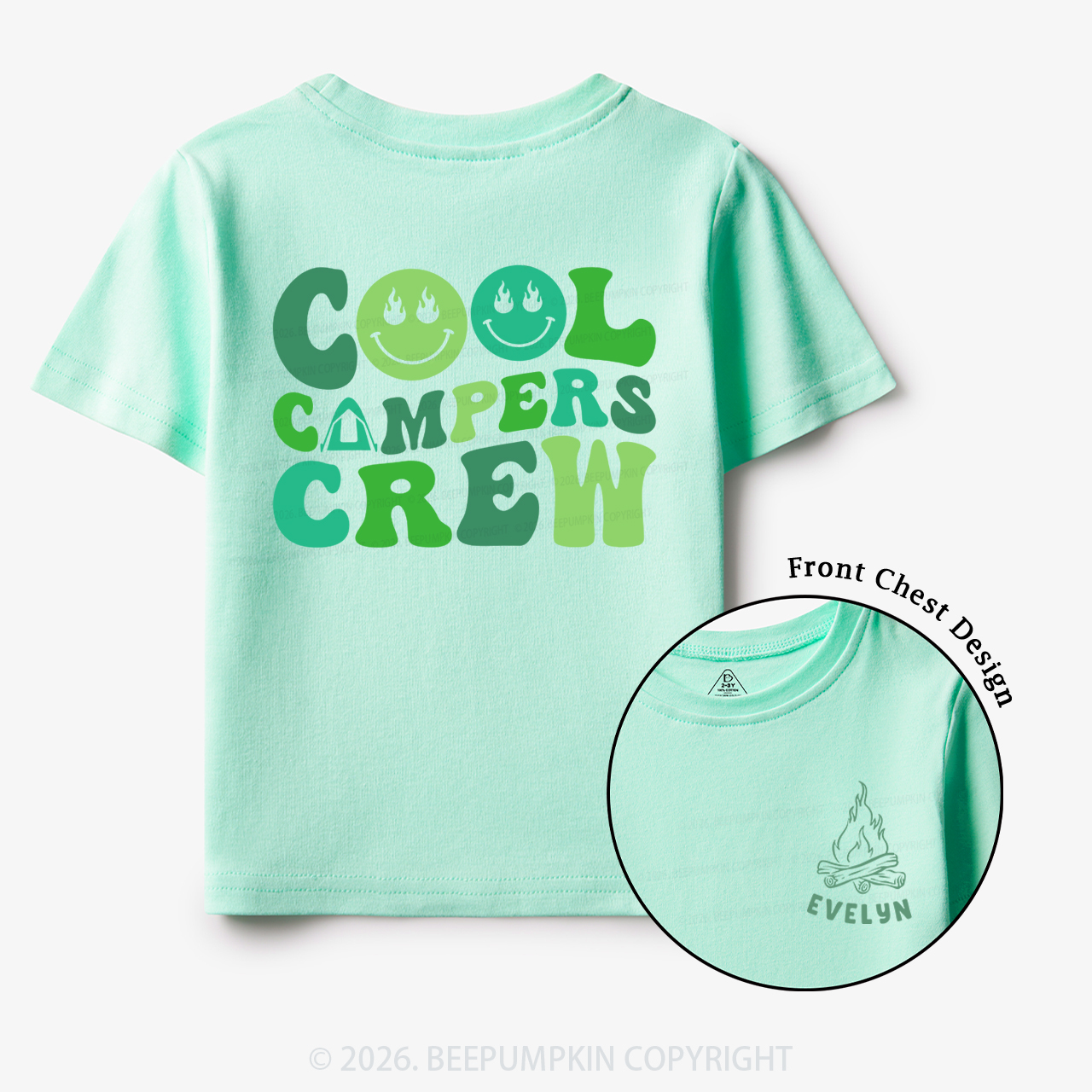 Personalized Name Cool Campers Crew Toddler&Kid's Tees