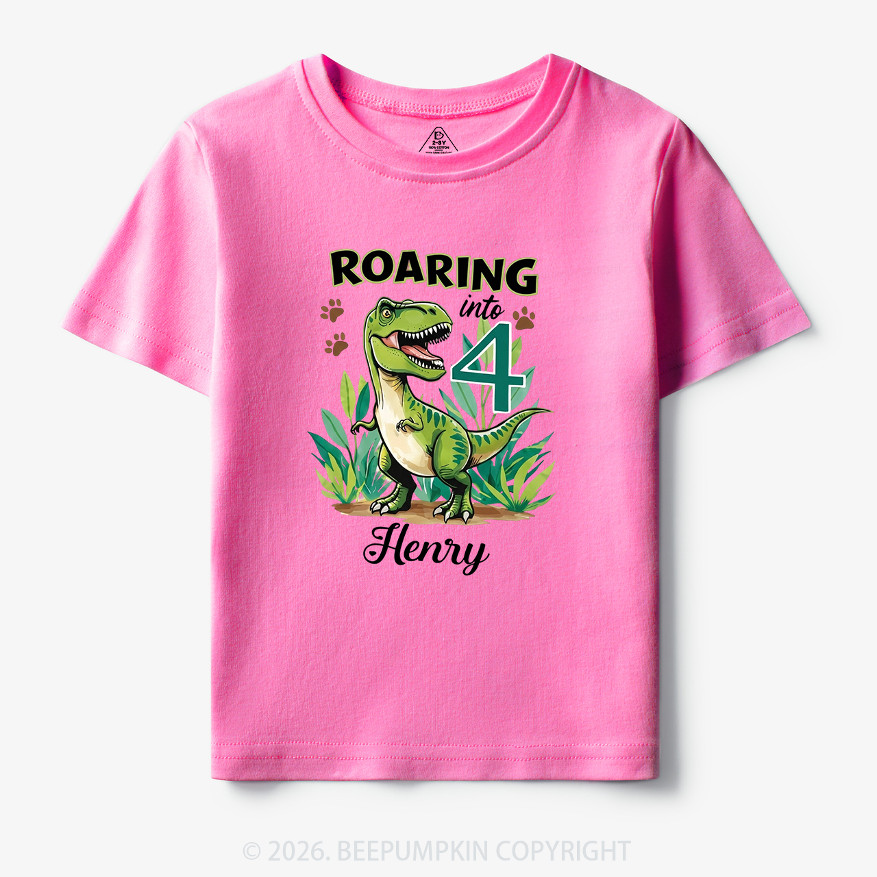 Personalized Dinosaur Birthday Any Age Toddler&Kid's Tees
