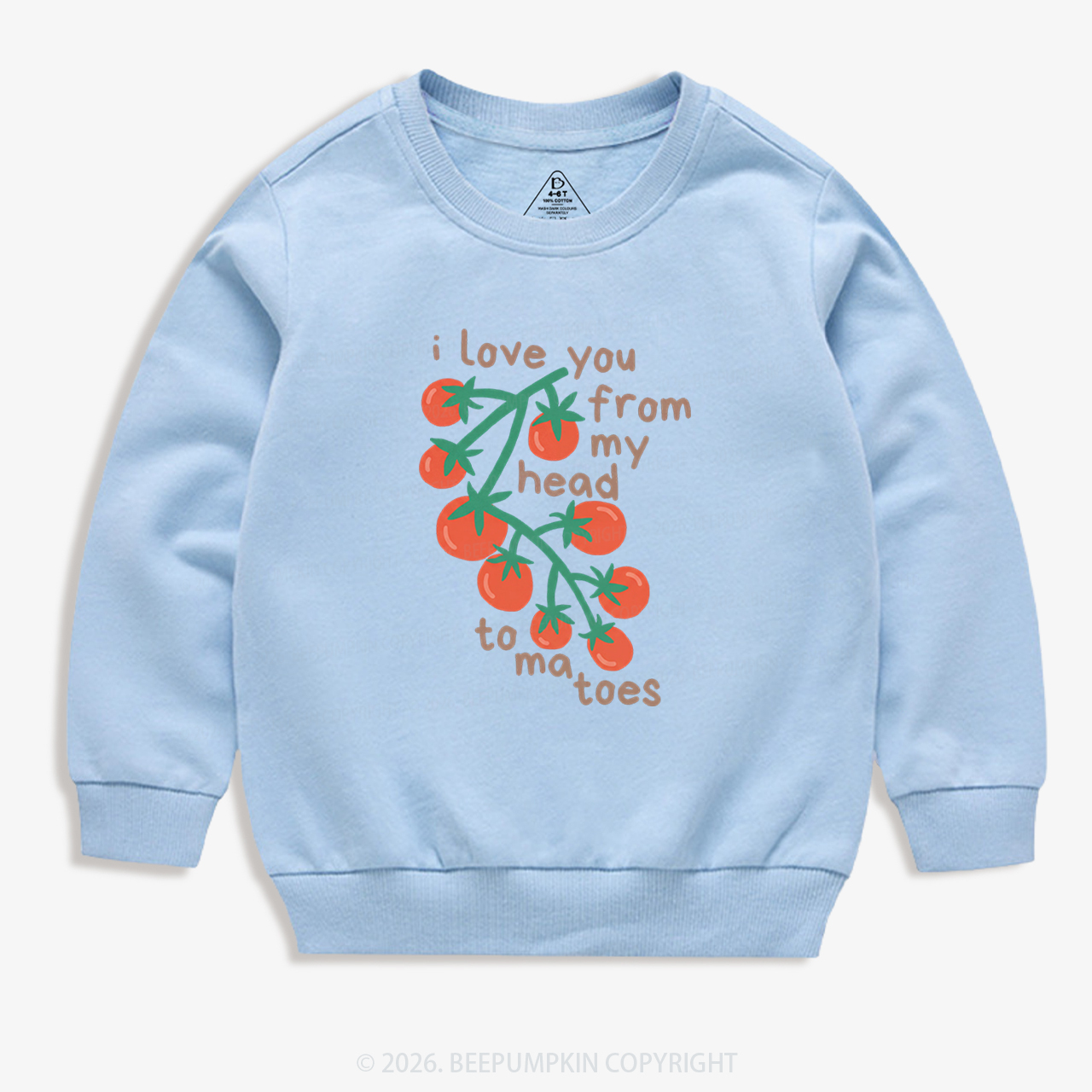 I Love You From My Head Tomatoes Kid's Sweatshirt