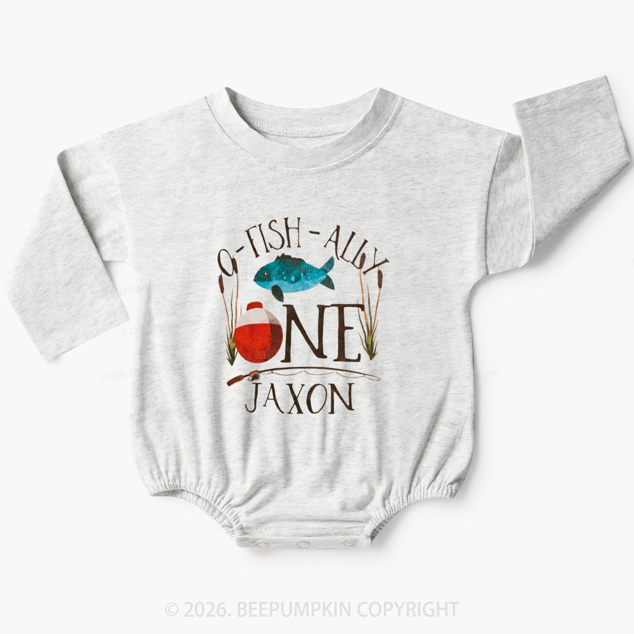 Personalized O-Fish-Ally Fish Birthday Baby Bubble Romper