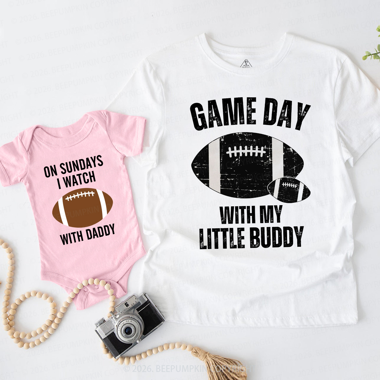 Game Day With My Little Buddy Dad and me Matching Gift Shirt