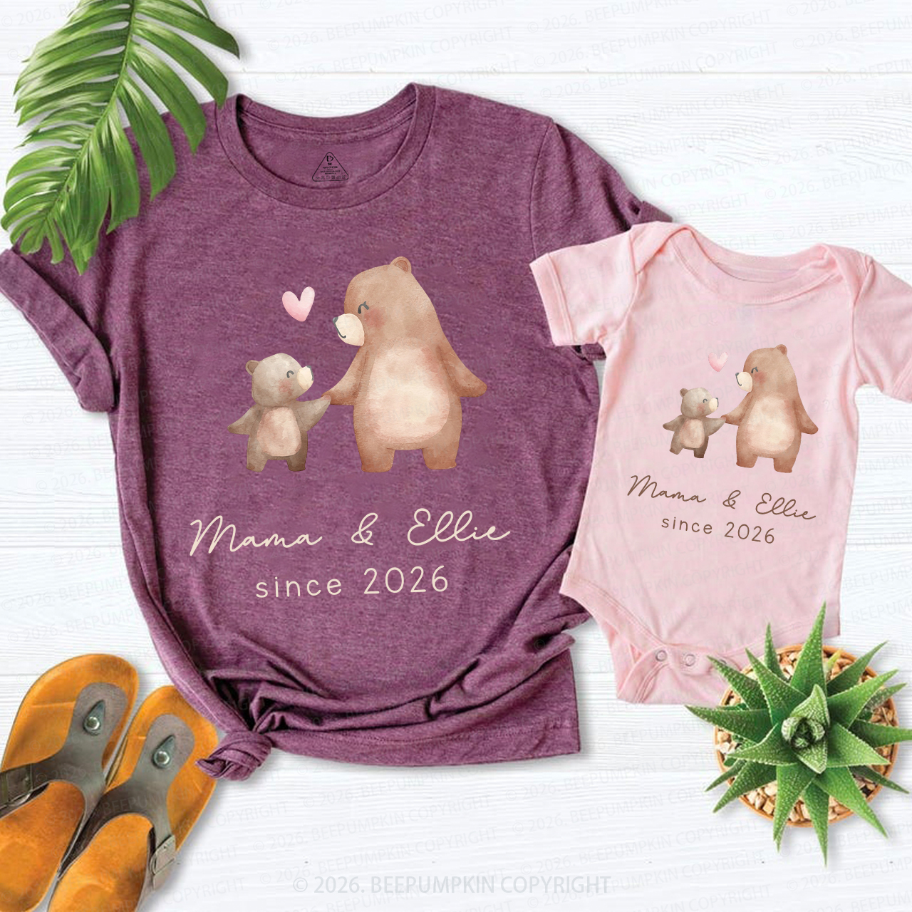 Personalized 1st Mother's Day Since Year Mom&Me Matching T-Shirts