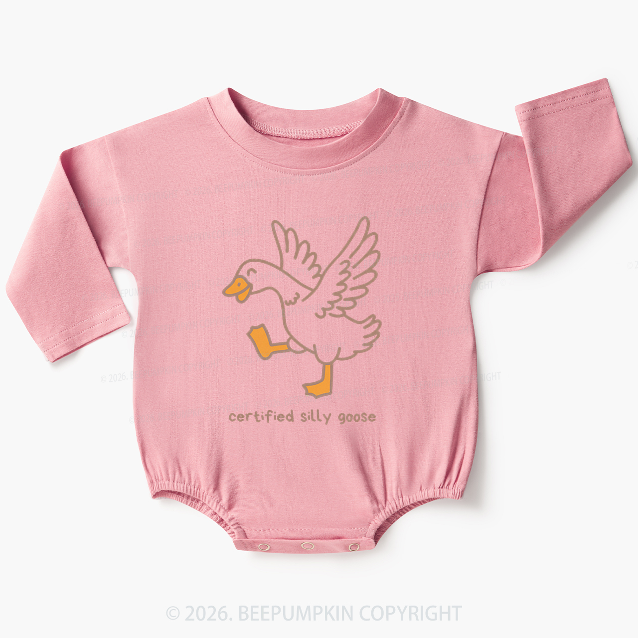 Funny Certified Silly Goose Baby Bubble Romper