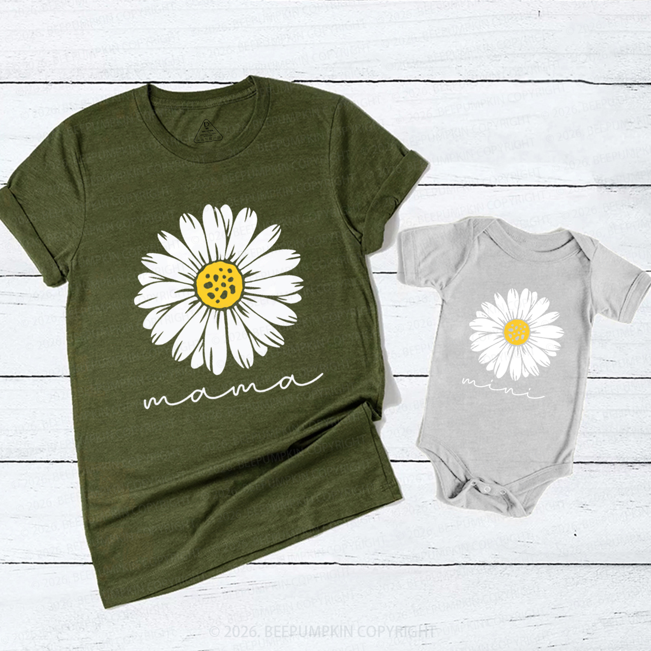 Floral Daisy Mommy And Me Mom&Me Matching T-Shirts