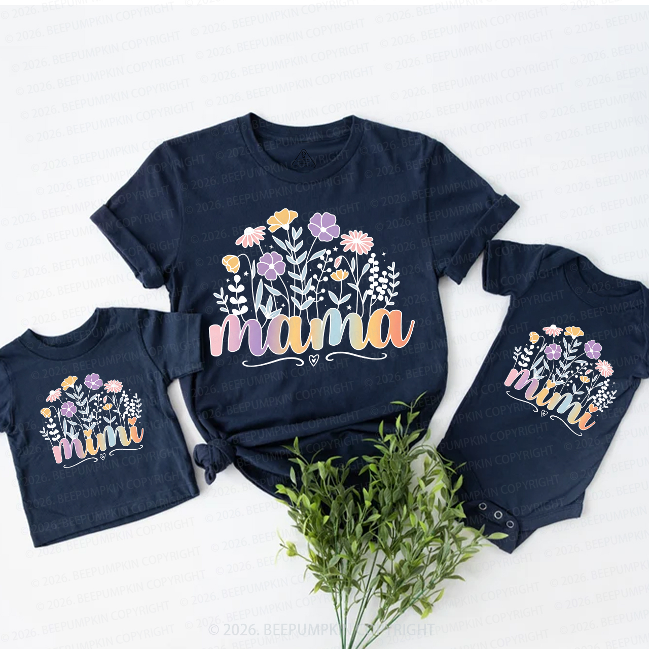 Boho Spring Flower Mom&Me Matching T-Shirts