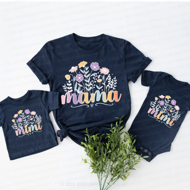 Boho Spring Flower Mom&Me Matching T-Shirts