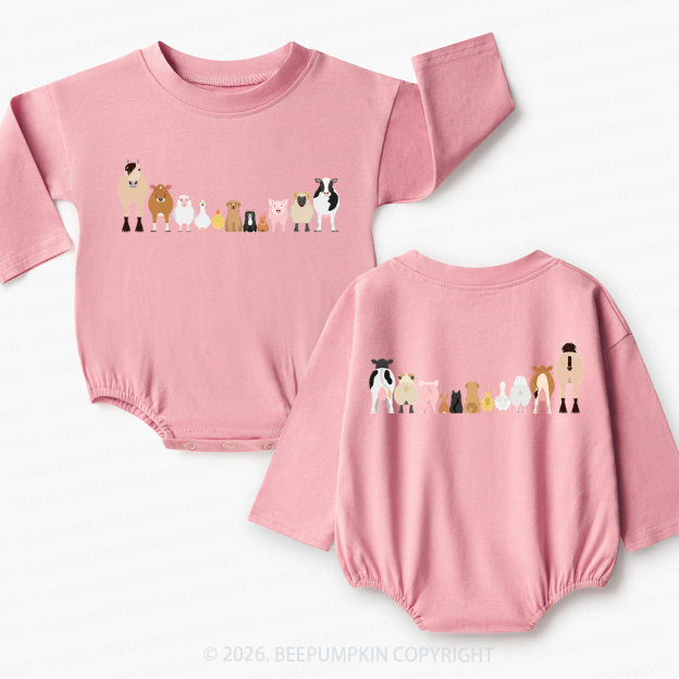 Cute Farm Animals Baby Bubble Romper