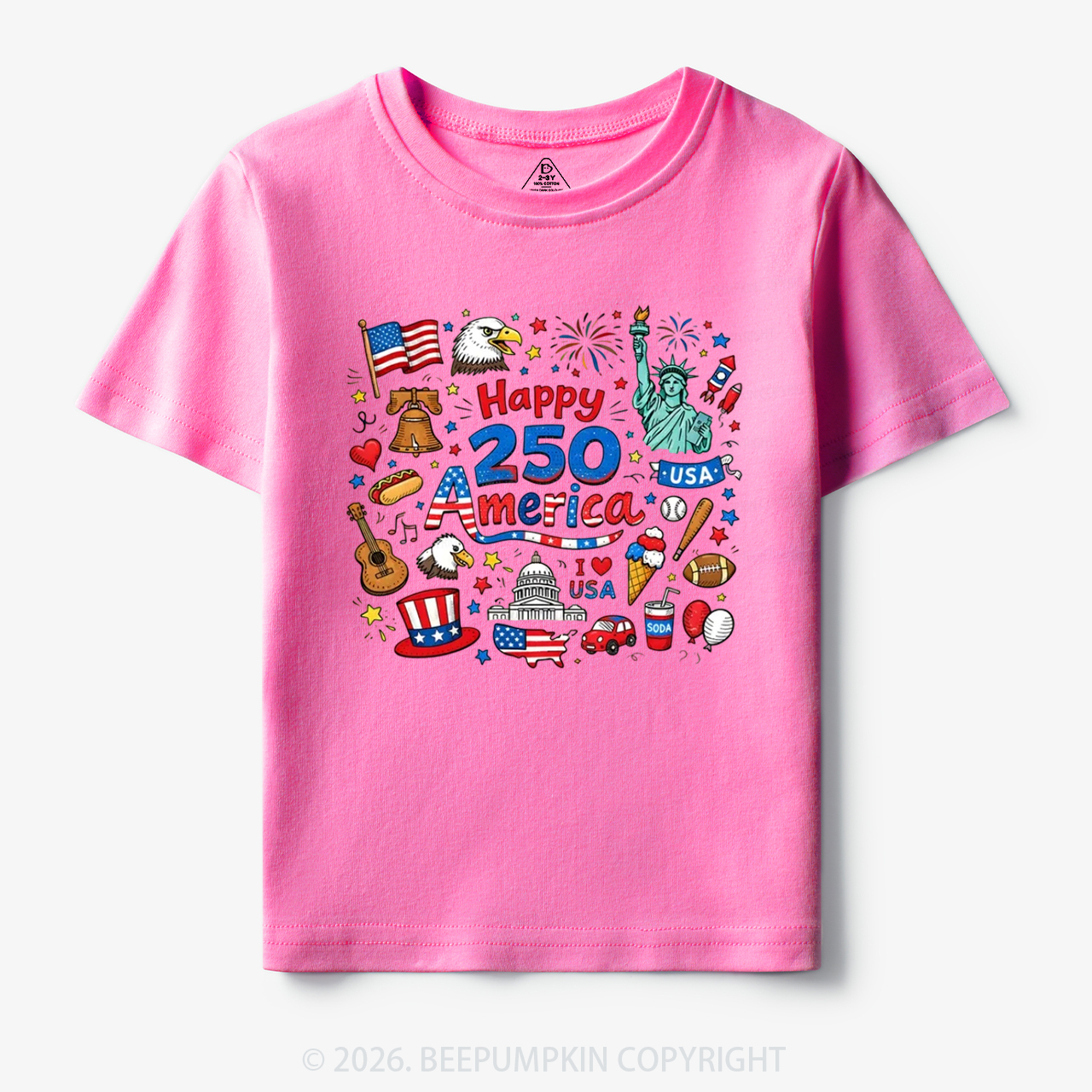 Happy 250 America Toddler&Kid's Tees