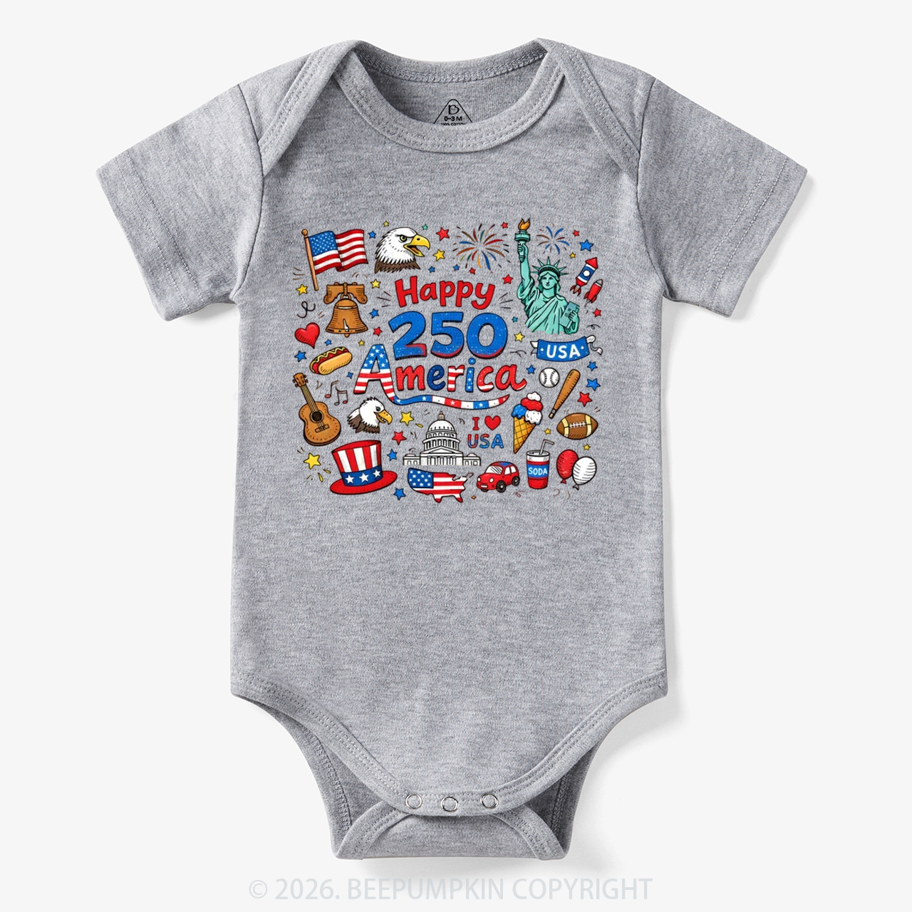 Happy 250 America Bodysuit