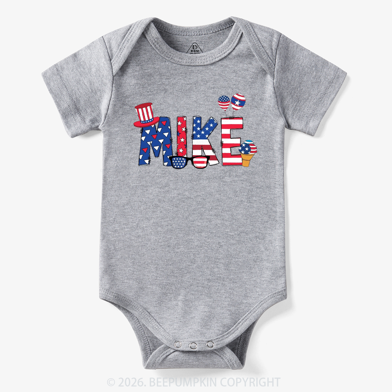 Personalized 4th Of July USA Patriotic Bodysuit
