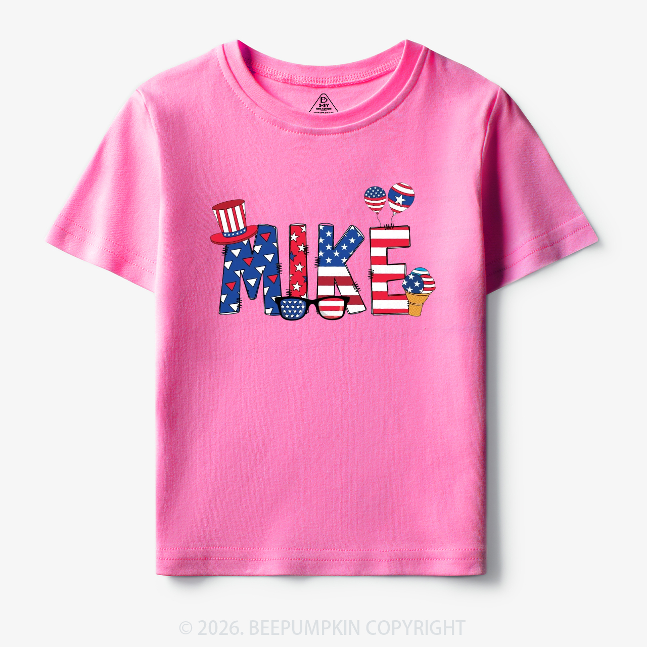 Personalized 4th Of July USA Patriotic Toddler&Kid's Tees