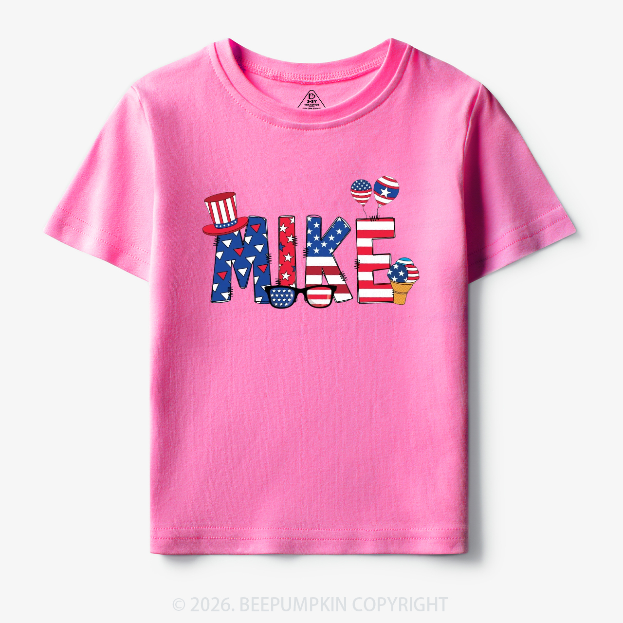 Personalized 4th Of July USA Patriotic Toddler&Kid's Tees