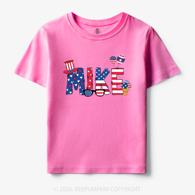 Personalized 4th Of July USA Patriotic Toddler&Kid's Tees