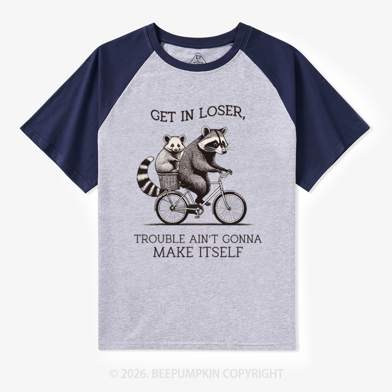 Get In Loser Retro Adult Retro Raglan T-shirt