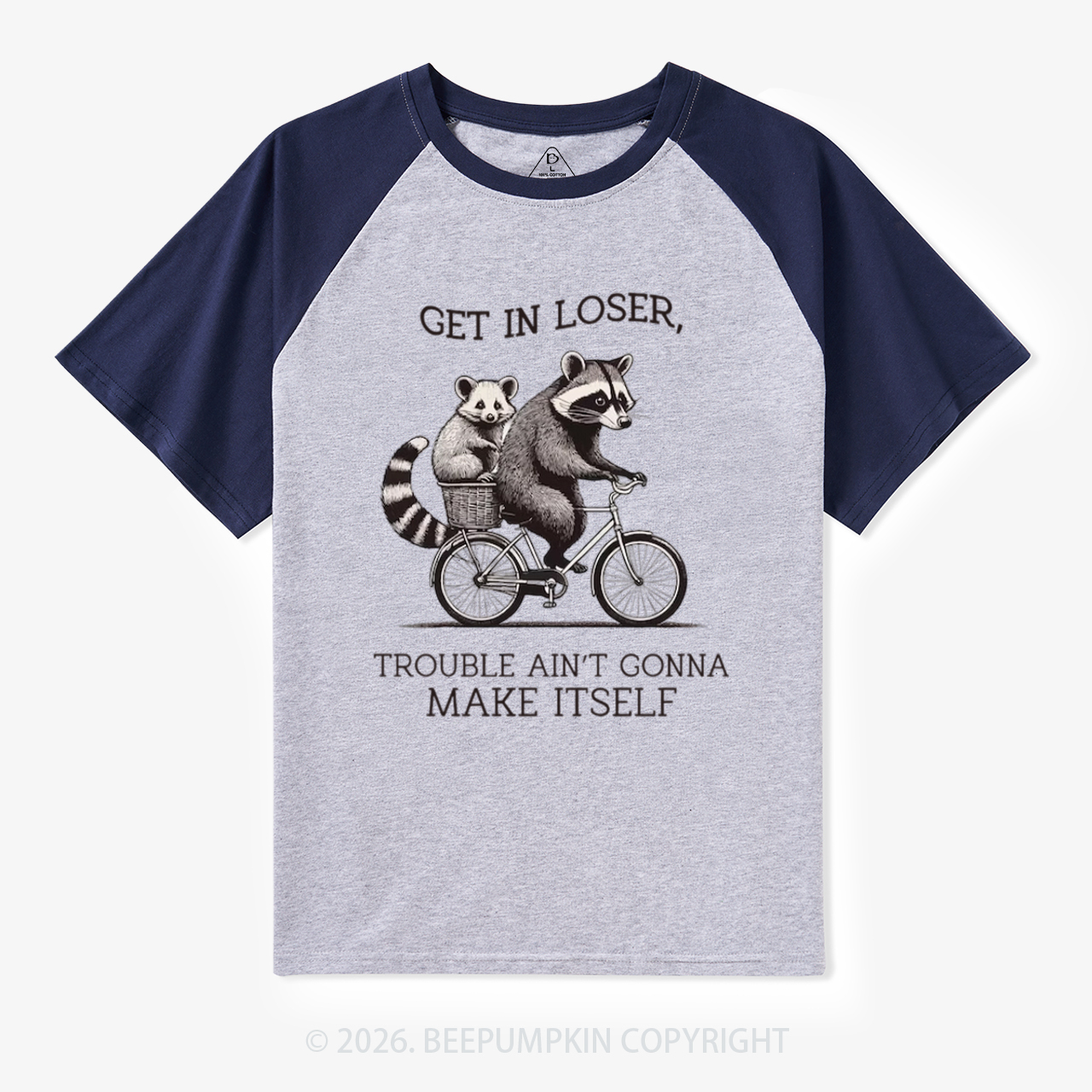 Get In Loser Retro Adult Retro Raglan T-shirt