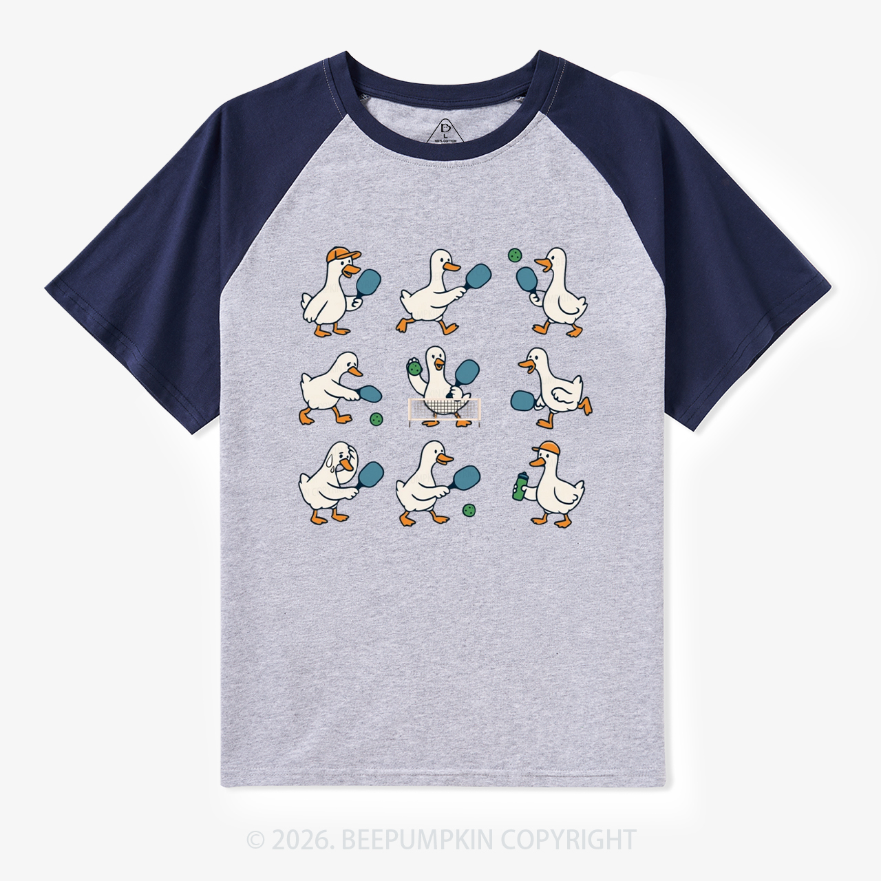 Funny Goose Pickleball Retro Raglan T-shirt