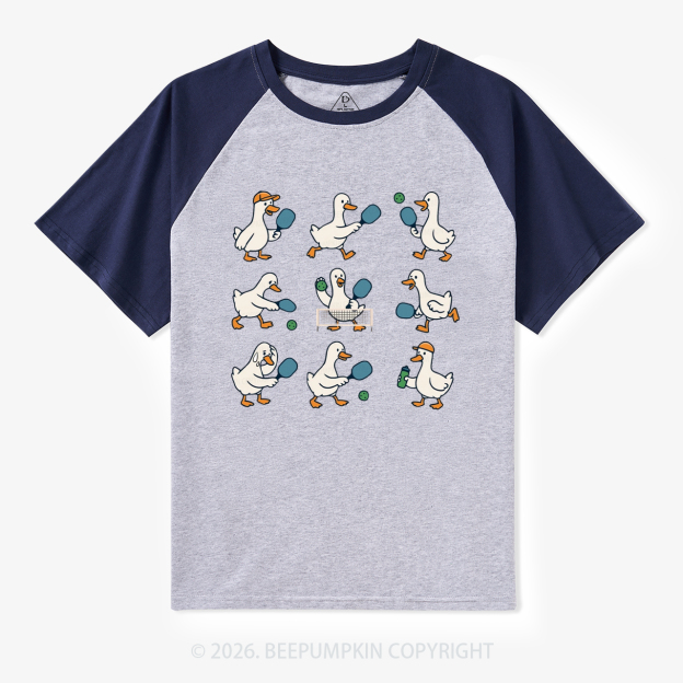 Funny Goose Pickleball Retro Raglan T-shirt