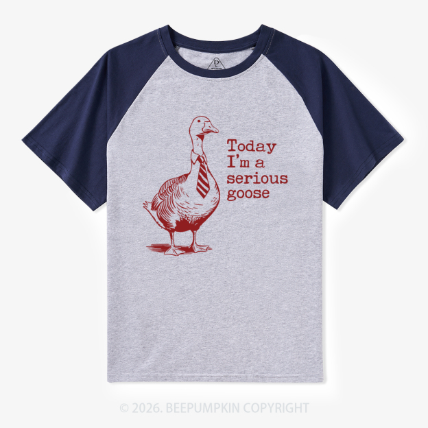Today I'm A Serious Goose Retro Raglan T-shirt