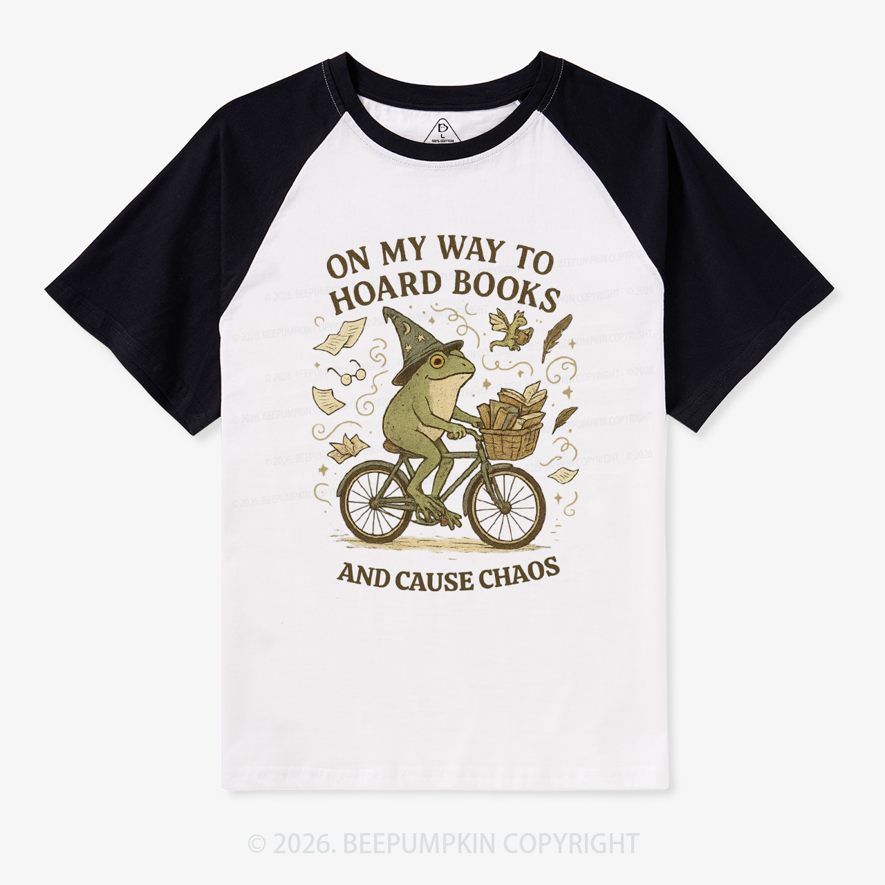 On My Way To Hoard Books And Cause Chaos Retro Raglan T-shirt
