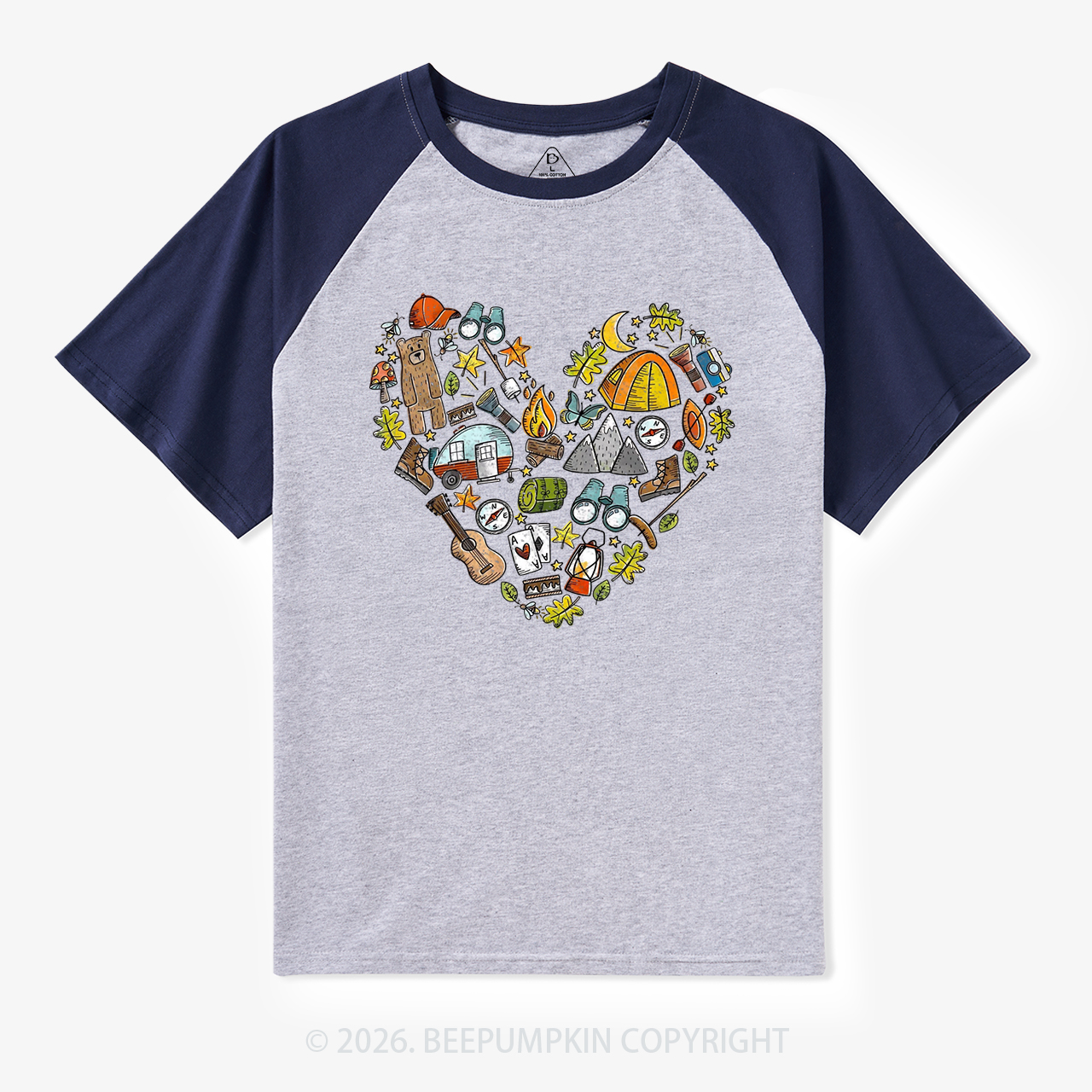 Love Camping Retro Raglan T-shirt
