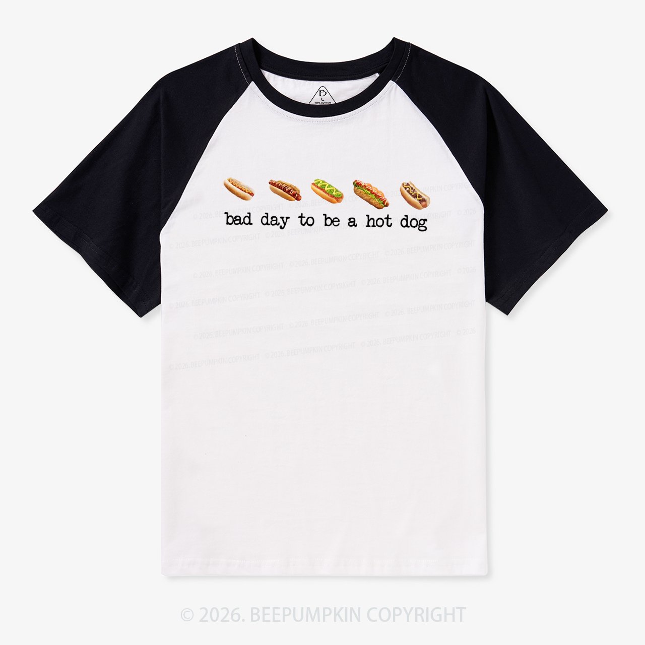 Bad Day to Be a Hotdog Funny Retro Raglan T-shirt