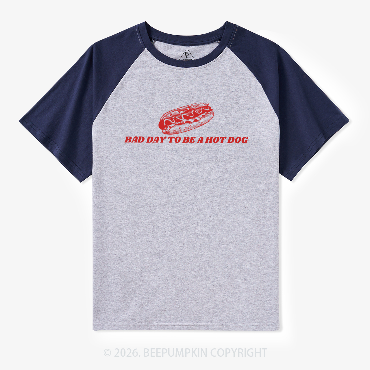 Bad Day To Be A Hot Dog Retro Raglan T-shirt