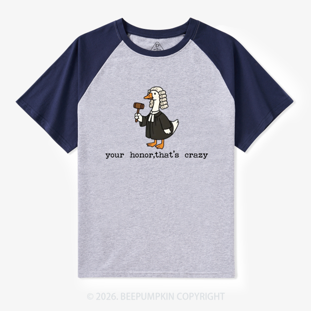 Your Honor That's Crazy Goose Retro Raglan T-shirt