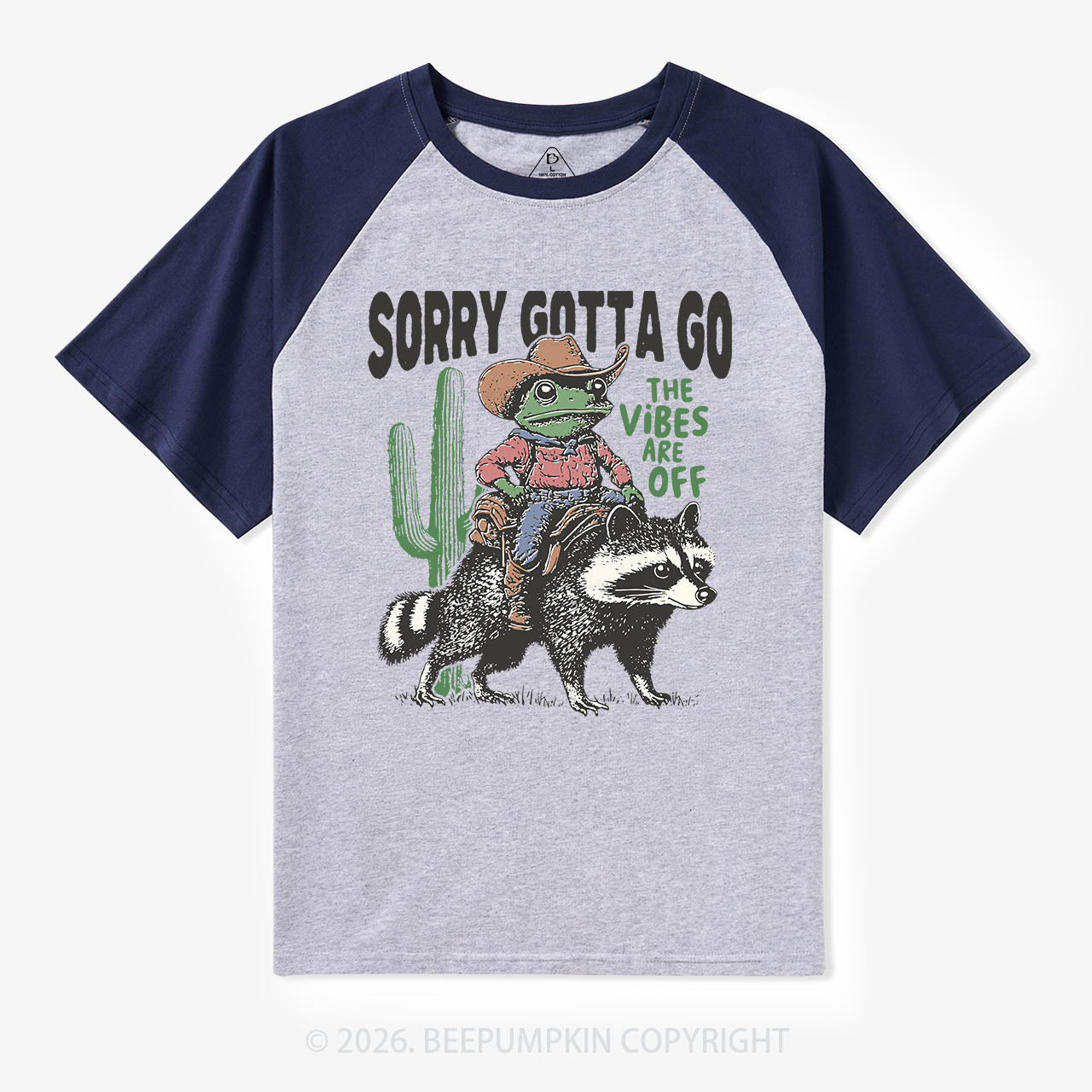 Sorry Gotta Go Vibes Are Off Vintage Frog Raglan T-shirt
