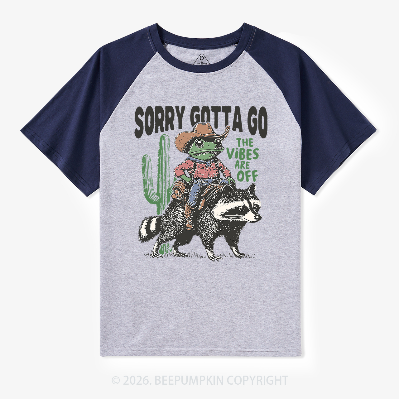 Sorry Gotta Go Vibes Are Off Vintage Frog Raglan T-shirt