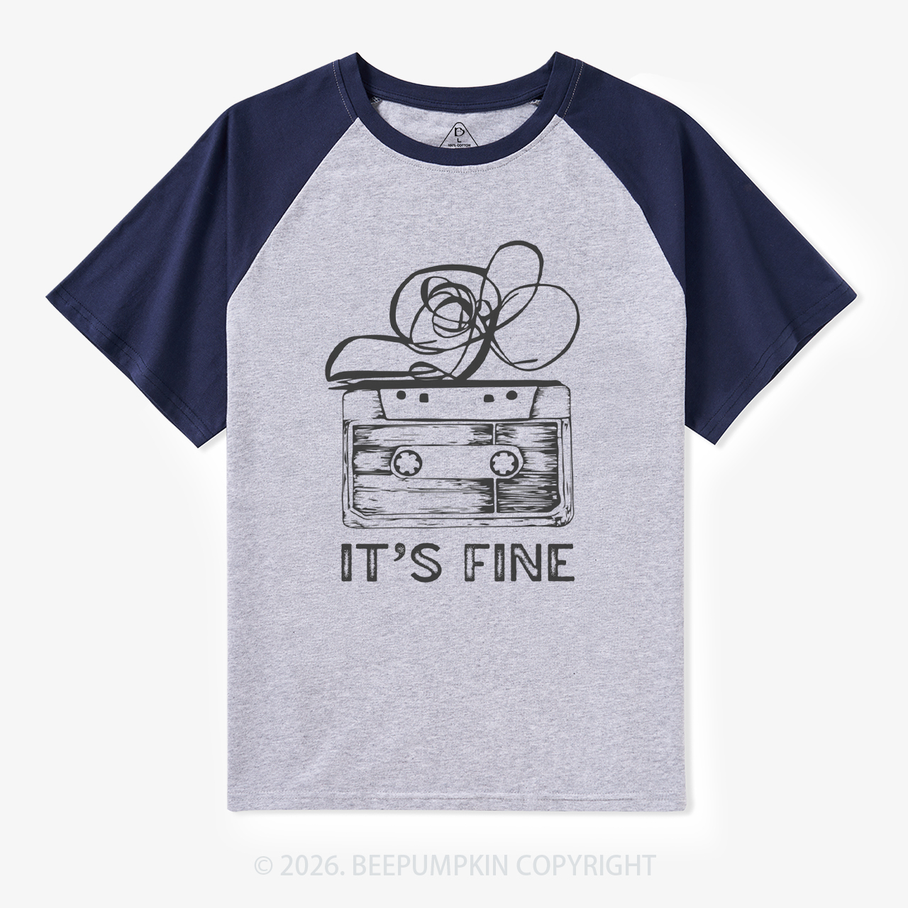 Retro Cassette Tape Raglan T-shirt