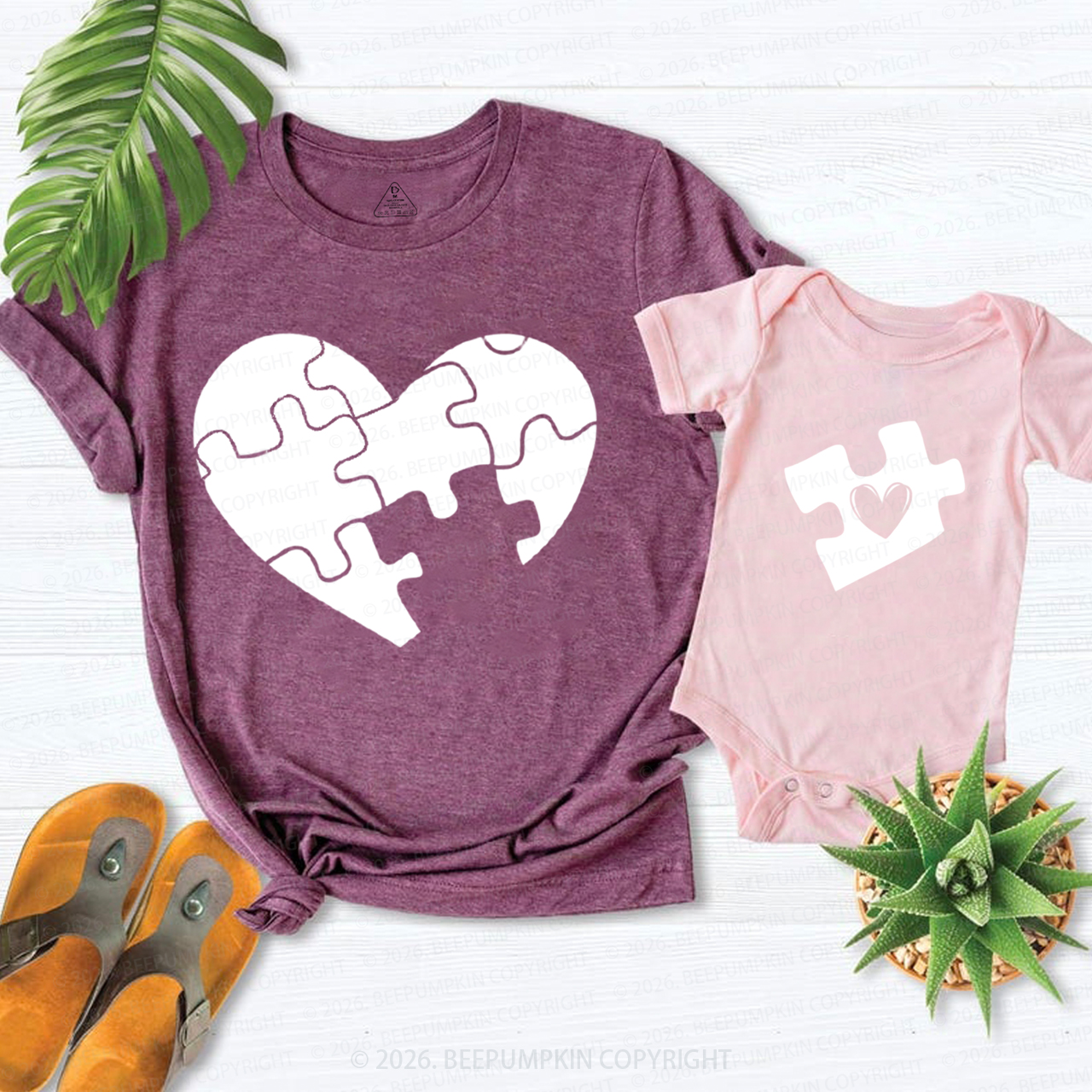 Heart Puzzle You Complete Me Mom&Me Matching T-Shirts