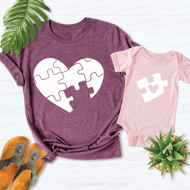 Heart Puzzle You Complete Me Mom&Me Matching T-Shirts