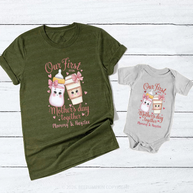 Personalized Our First Mother’s Day Coffee and Milk Mom&Me Matching T-Shirts