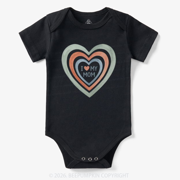 I Love My Mom Cute Mother's Day Bodysuit