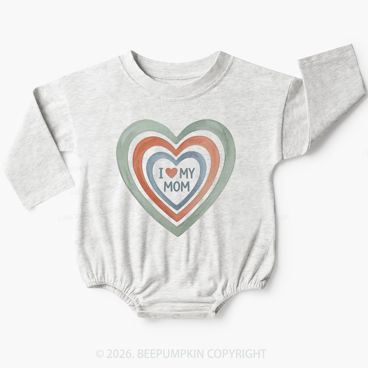 I Love My Mom Cute Mother's Day Baby Bubble Romper