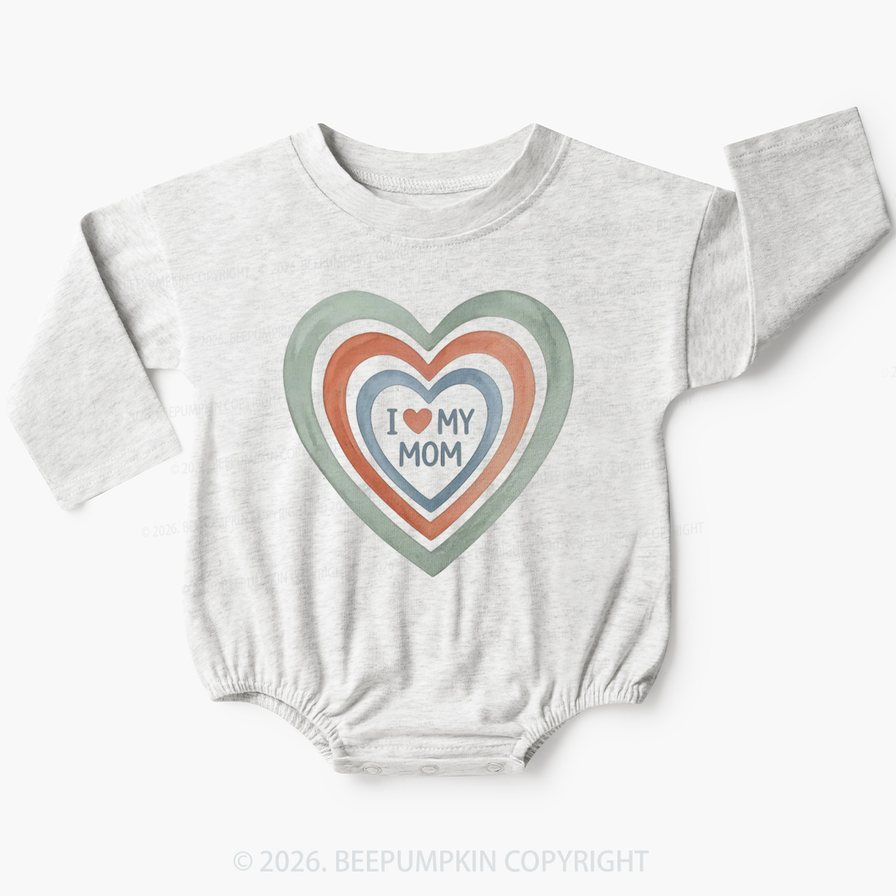 I Love My Mom Cute Mother's Day Baby Bubble Romper