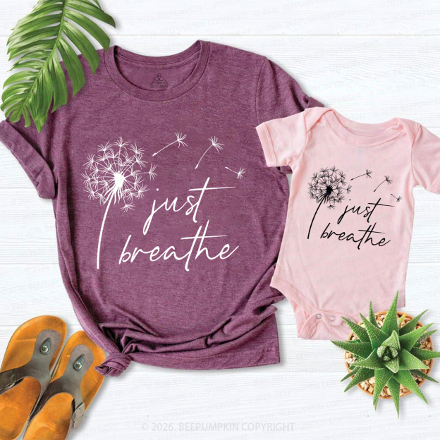 Just Breathe Dandelion Mom&Me Matching T-Shirts